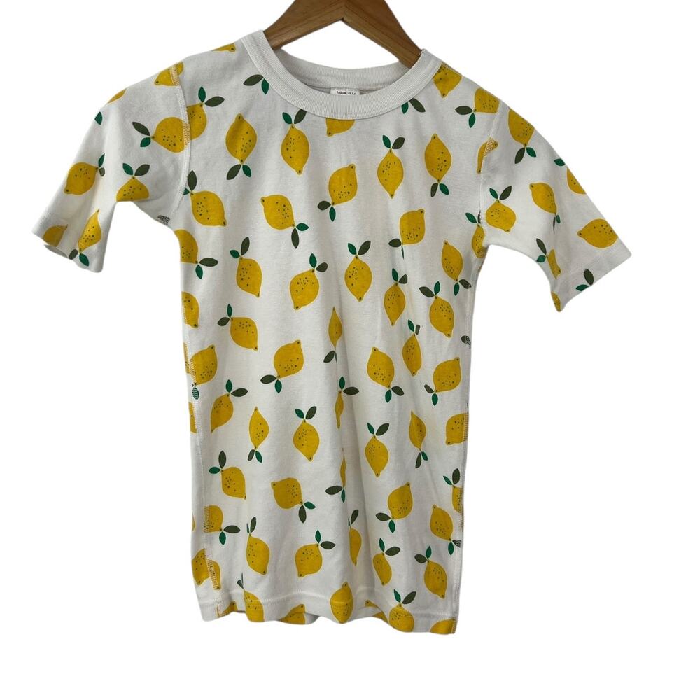 HANNA ANDERSSON 100% Organic Cotton Lemon Print Pajama Top SZ 160 / US 14
